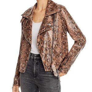 BLANKNYC Snake Print Faux Leather Moto Jacket xs